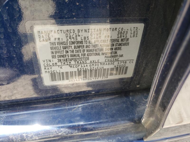 Photo 9 VIN: 3N1AB7AP0GY227338 - NISSAN SENTRA S 