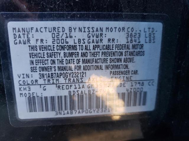 Photo 12 VIN: 3N1AB7AP0GY232121 - NISSAN SENTRA S 