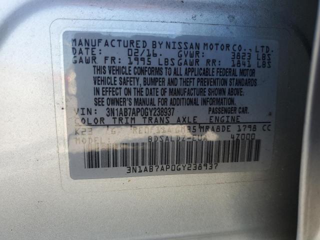 Photo 12 VIN: 3N1AB7AP0GY238937 - NISSAN SENTRA S 