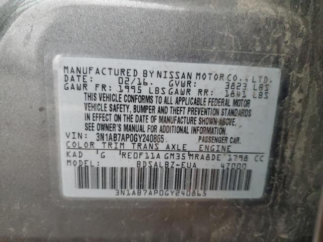 Photo 11 VIN: 3N1AB7AP0GY240865 - NISSAN SENTRA 