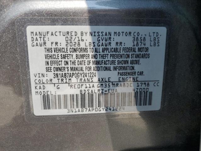 Photo 11 VIN: 3N1AB7AP0GY241224 - NISSAN SENTRA S 