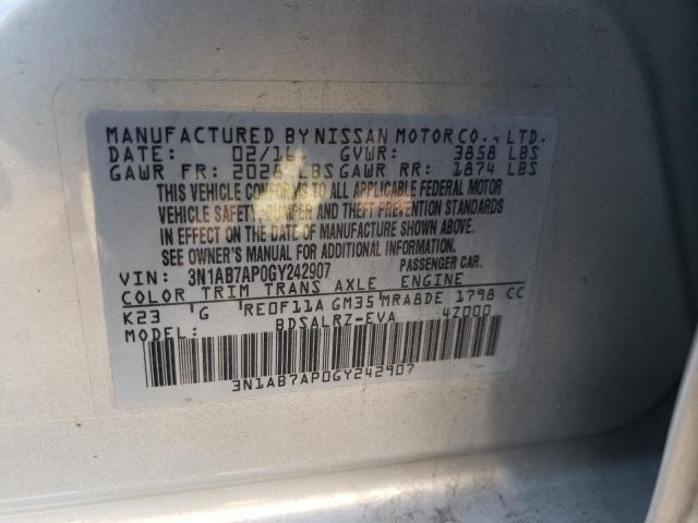 Photo 11 VIN: 3N1AB7AP0GY242907 - NISSAN SENTRA S 