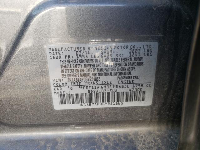 Photo 9 VIN: 3N1AB7AP0GY251865 - NISSAN SENTRA S 