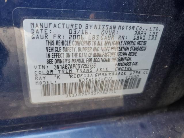 Photo 11 VIN: 3N1AB7AP0GY252756 - NISSAN SENTRA S 