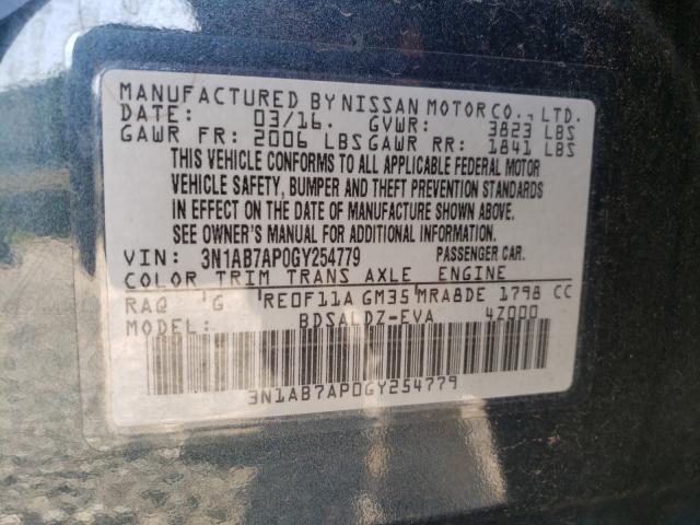 Photo 9 VIN: 3N1AB7AP0GY254779 - NISSAN SENTRA S 