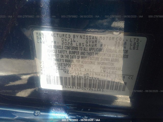 Photo 8 VIN: 3N1AB7AP0GY261585 - NISSAN SENTRA 