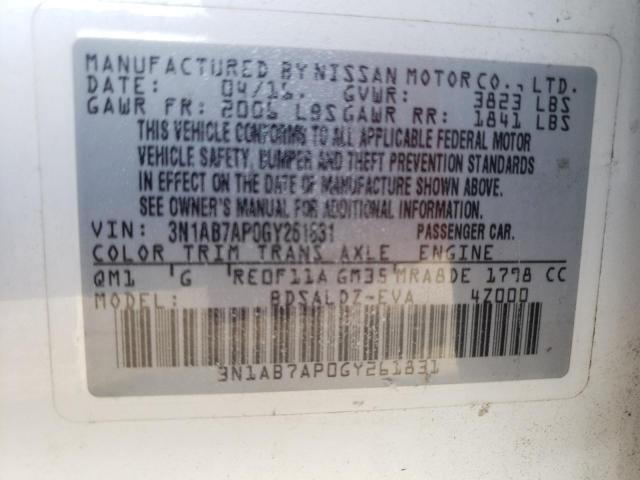 Photo 11 VIN: 3N1AB7AP0GY261831 - NISSAN SENTRA S 