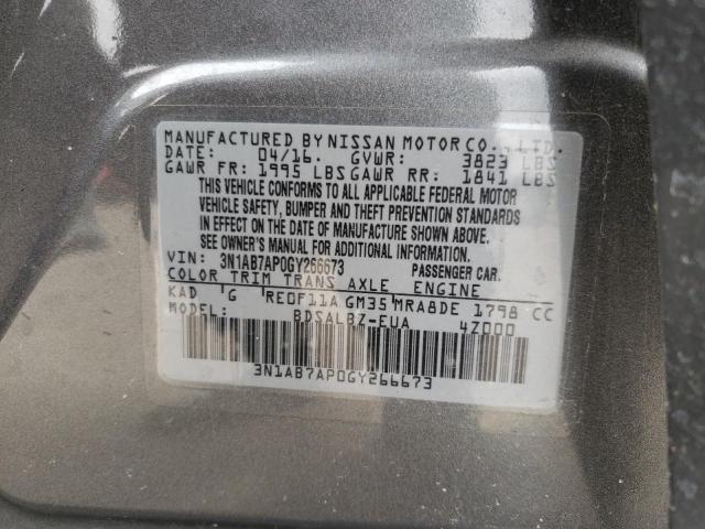 Photo 9 VIN: 3N1AB7AP0GY266673 - NISSAN SENTRA S 