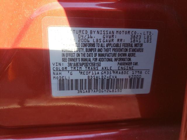 Photo 11 VIN: 3N1AB7AP0GY268150 - NISSAN SENTRA S 