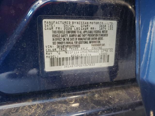 Photo 9 VIN: 3N1AB7AP0GY269833 - NISSAN SENTRA S 