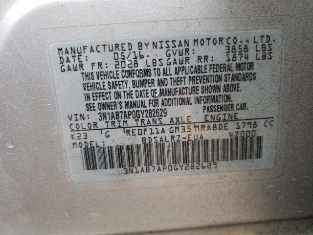 Photo 9 VIN: 3N1AB7AP0GY282629 - NISSAN SENTRA S 