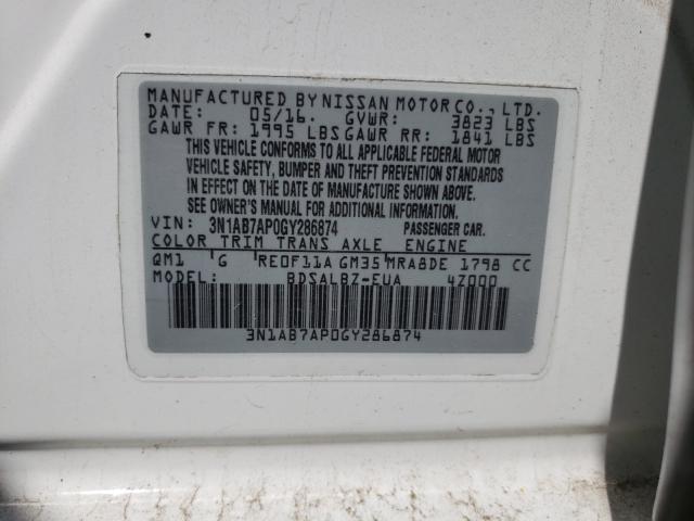 Photo 9 VIN: 3N1AB7AP0GY286874 - NISSAN SENTRA S 