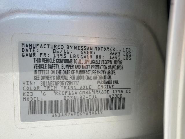 Photo 12 VIN: 3N1AB7AP0GY294117 - NISSAN SENTRA S 