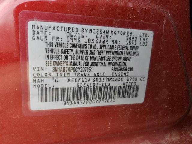 Photo 12 VIN: 3N1AB7AP0GY297051 - NISSAN SENTRA S 