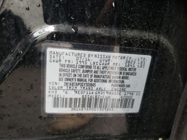 Photo 9 VIN: 3N1AB7AP0GY309845 - NISSAN SENTRA S 