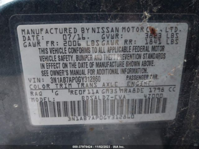 Photo 8 VIN: 3N1AB7AP0GY312860 - NISSAN SENTRA 