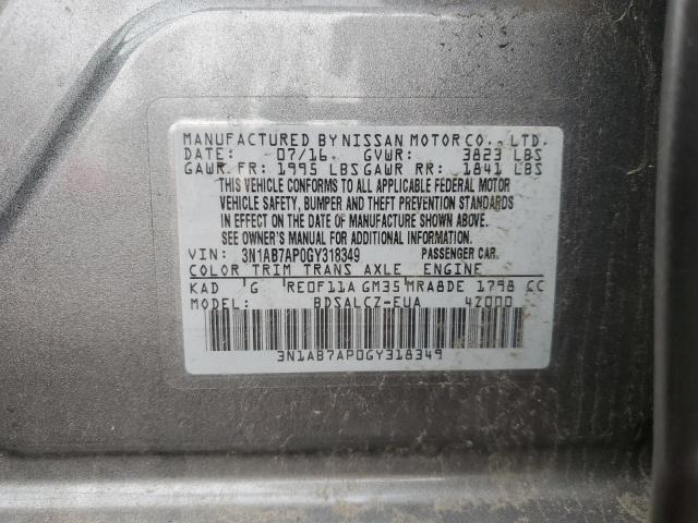 Photo 11 VIN: 3N1AB7AP0GY318349 - NISSAN SENTRA S 