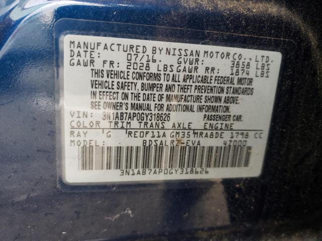 Photo 9 VIN: 3N1AB7AP0GY318626 - NISSAN SENTRA S 