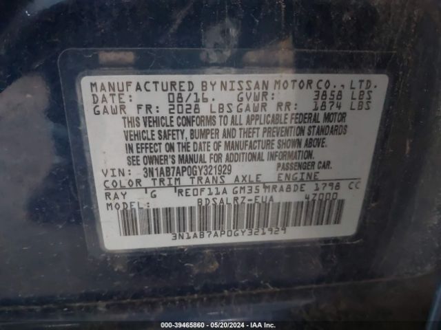 Photo 8 VIN: 3N1AB7AP0GY321929 - NISSAN SENTRA 