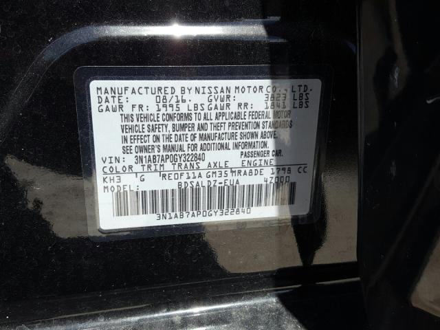 Photo 9 VIN: 3N1AB7AP0GY322840 - NISSAN SENTRA S 