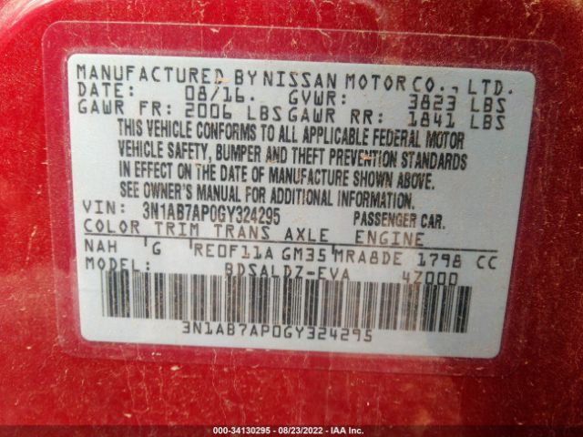 Photo 8 VIN: 3N1AB7AP0GY324295 - NISSAN SENTRA 