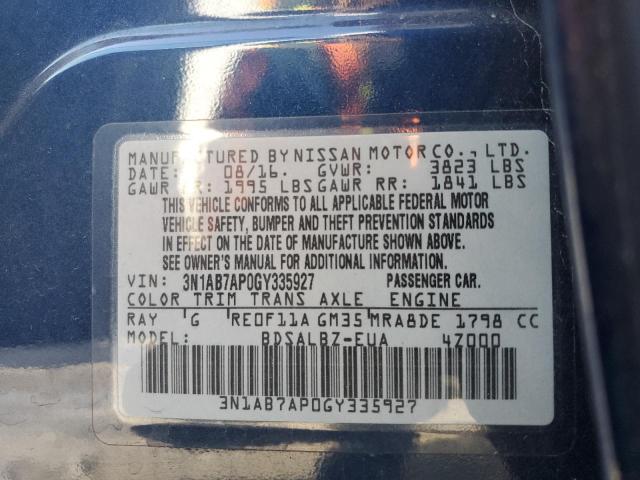 Photo 11 VIN: 3N1AB7AP0GY335927 - NISSAN SENTRA 