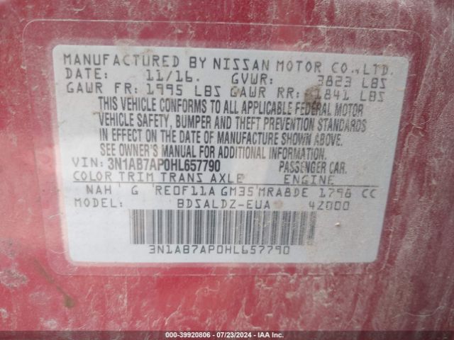 Photo 8 VIN: 3N1AB7AP0HL657790 - NISSAN SENTRA 