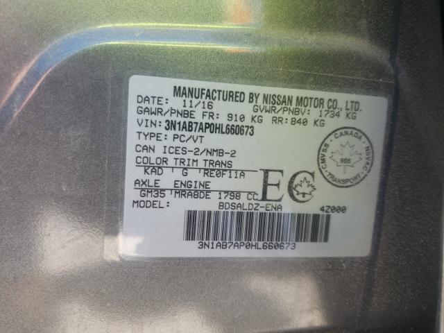 Photo 9 VIN: 3N1AB7AP0HL660673 - NISSAN SENTRA S 