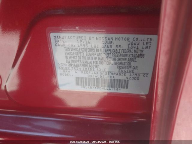 Photo 8 VIN: 3N1AB7AP0HL663184 - NISSAN SENTRA 