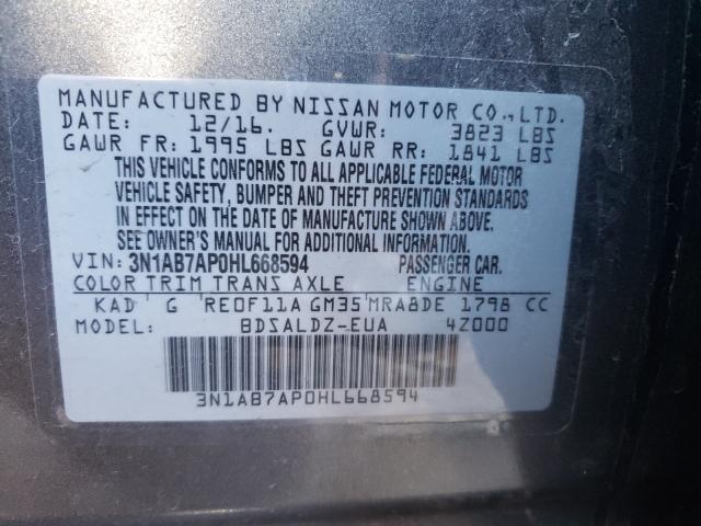 Photo 9 VIN: 3N1AB7AP0HL668594 - NISSAN SENTRA S 