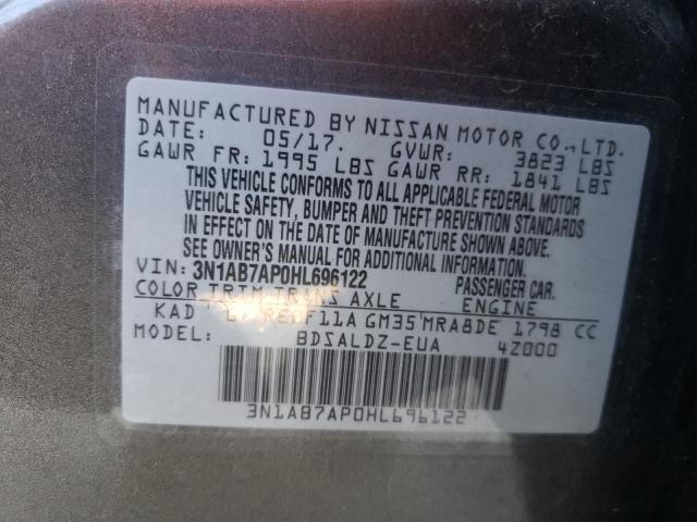 Photo 9 VIN: 3N1AB7AP0HL696122 - NISSAN SENTRA S 