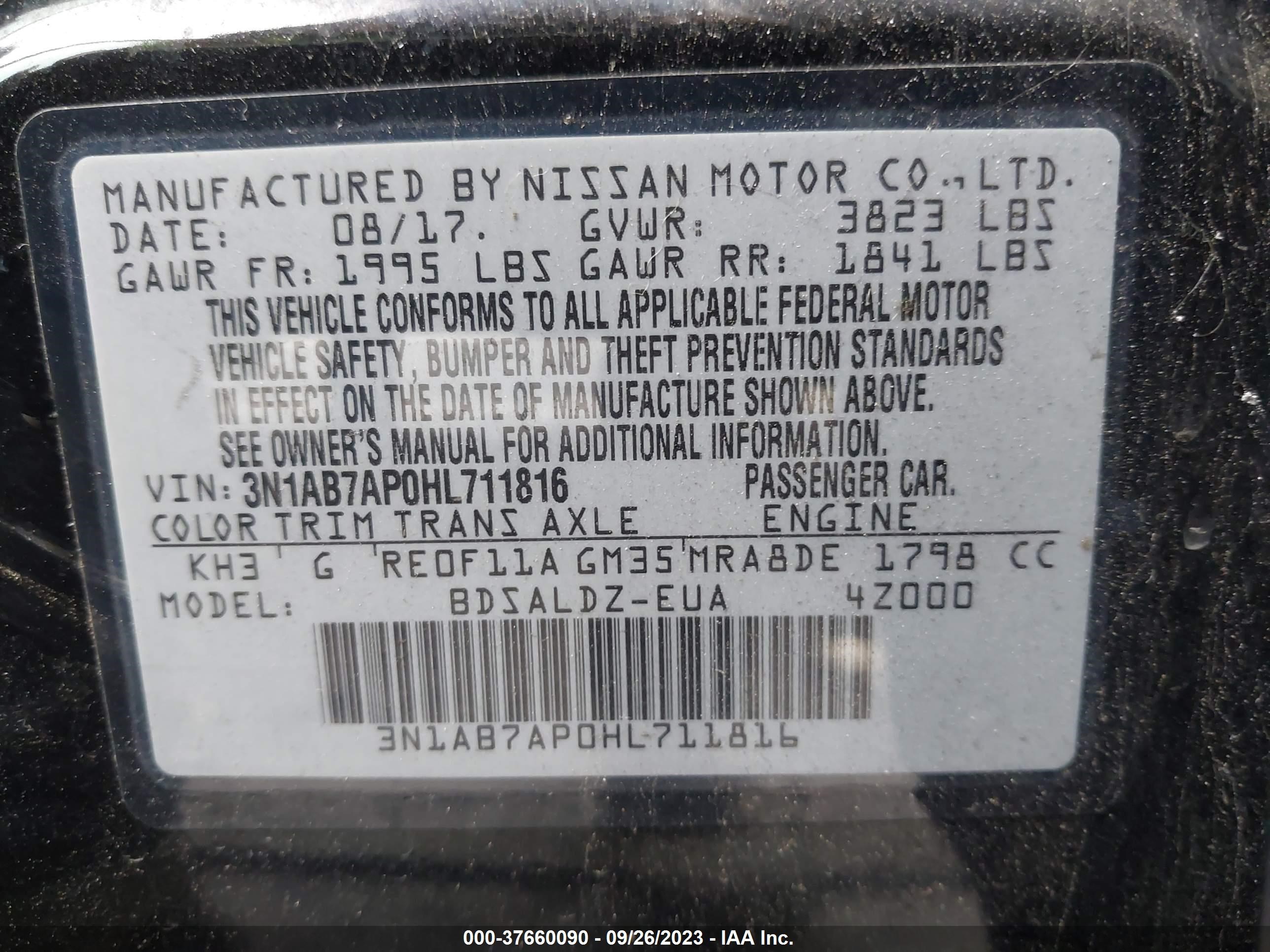 Photo 8 VIN: 3N1AB7AP0HL711816 - NISSAN SENTRA 