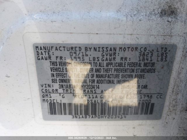 Photo 8 VIN: 3N1AB7AP0HY203414 - NISSAN SENTRA 