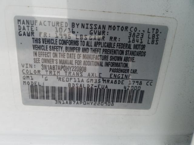 Photo 9 VIN: 3N1AB7AP0HY220908 - NISSAN SENTRA S 