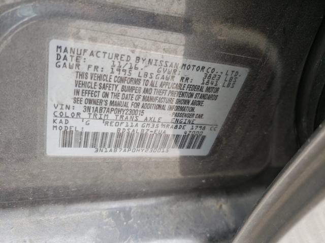 Photo 9 VIN: 3N1AB7AP0HY230015 - NISSAN SENTRA S 