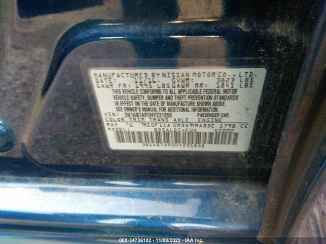 Photo 8 VIN: 3N1AB7AP0HY231858 - NISSAN SENTRA 