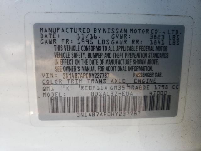 Photo 9 VIN: 3N1AB7AP0HY237787 - NISSAN SENTRA S 