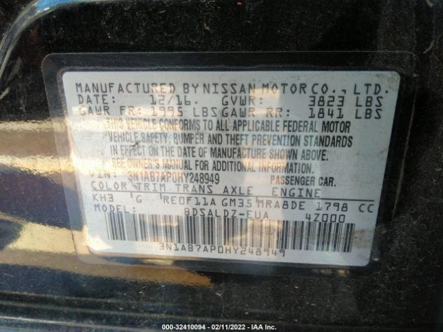 Photo 8 VIN: 3N1AB7AP0HY248949 - NISSAN SENTRA 