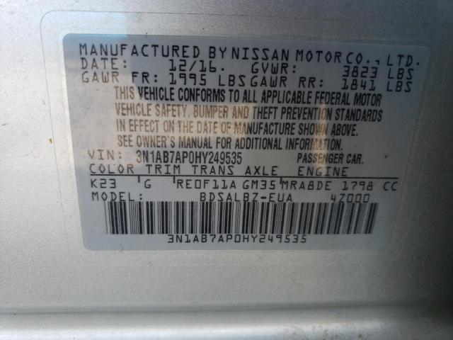 Photo 11 VIN: 3N1AB7AP0HY249535 - NISSAN SENTRA S 