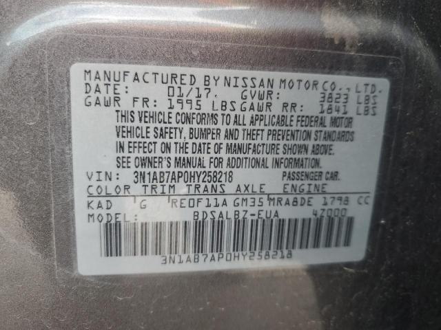 Photo 11 VIN: 3N1AB7AP0HY258218 - NISSAN SENTRA S 