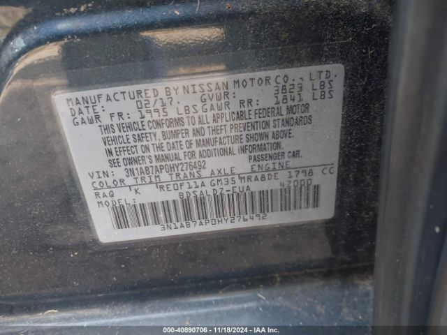 Photo 8 VIN: 3N1AB7AP0HY276492 - NISSAN SENTRA 