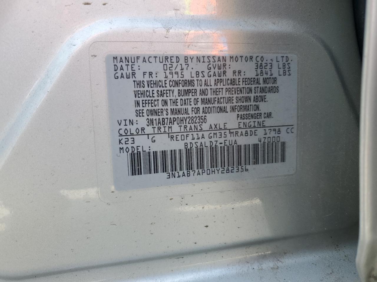 Photo 11 VIN: 3N1AB7AP0HY282356 - NISSAN SENTRA 