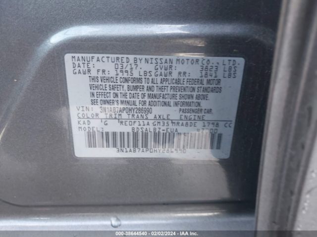 Photo 8 VIN: 3N1AB7AP0HY286990 - NISSAN SENTRA 