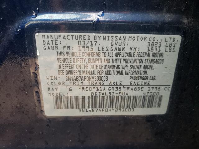 Photo 9 VIN: 3N1AB7AP0HY293003 - NISSAN SENTRA S 