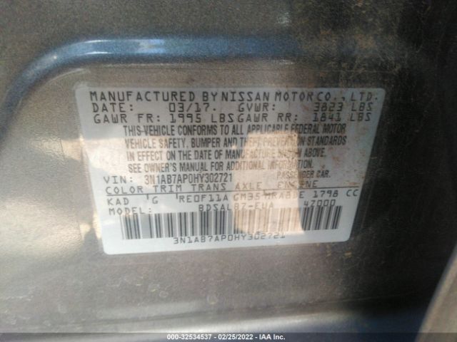 Photo 8 VIN: 3N1AB7AP0HY302721 - NISSAN SENTRA 