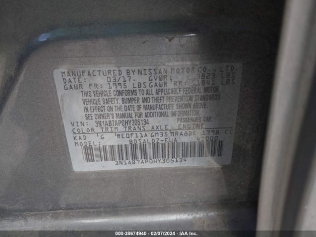 Photo 8 VIN: 3N1AB7AP0HY305134 - NISSAN SENTRA 