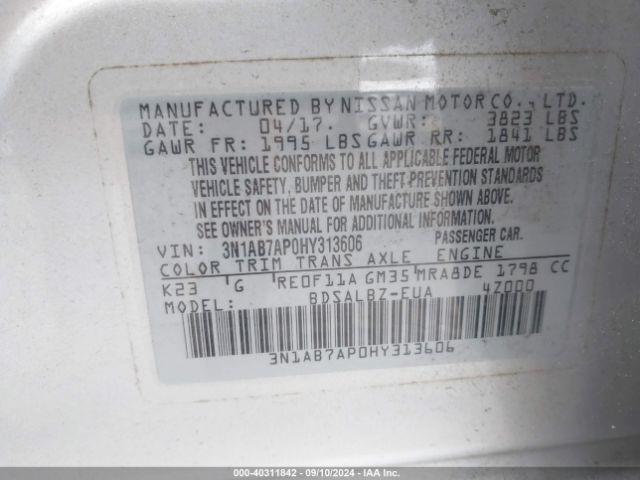 Photo 8 VIN: 3N1AB7AP0HY313606 - NISSAN SENTRA 