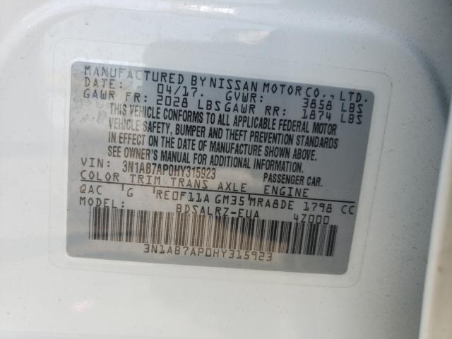 Photo 9 VIN: 3N1AB7AP0HY315923 - NISSAN SENTRA S 