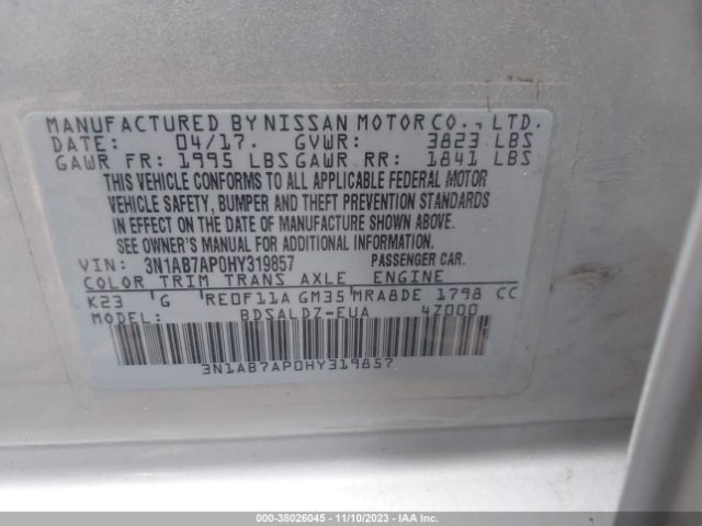 Photo 8 VIN: 3N1AB7AP0HY319857 - NISSAN SENTRA 