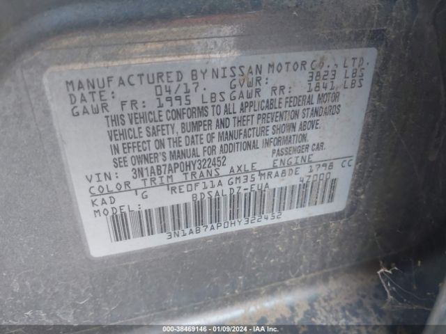 Photo 8 VIN: 3N1AB7AP0HY322452 - NISSAN SENTRA 